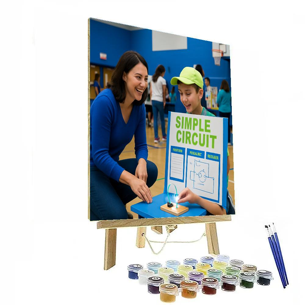 Mother And Child At A Science Fair DIY paint by numbers