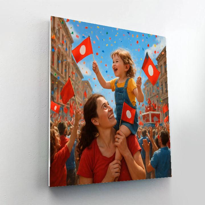 Mother And Child At The Local Parade painting number kit