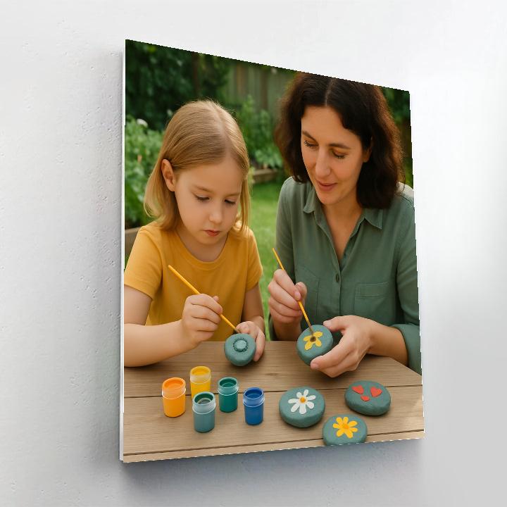 Mother And Child Painting Rocks For Garden Paint by numbers kits