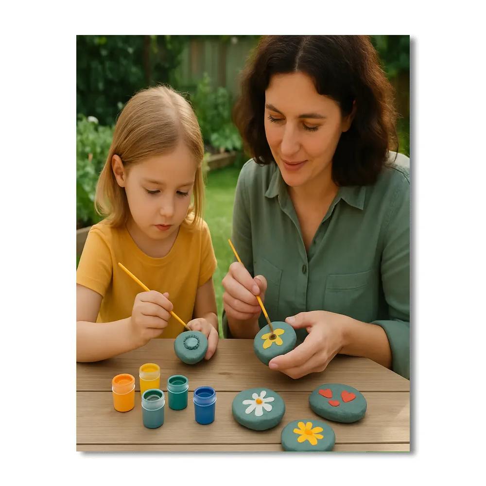 Mother And Child Painting Rocks For Garden Paint by numbers kits