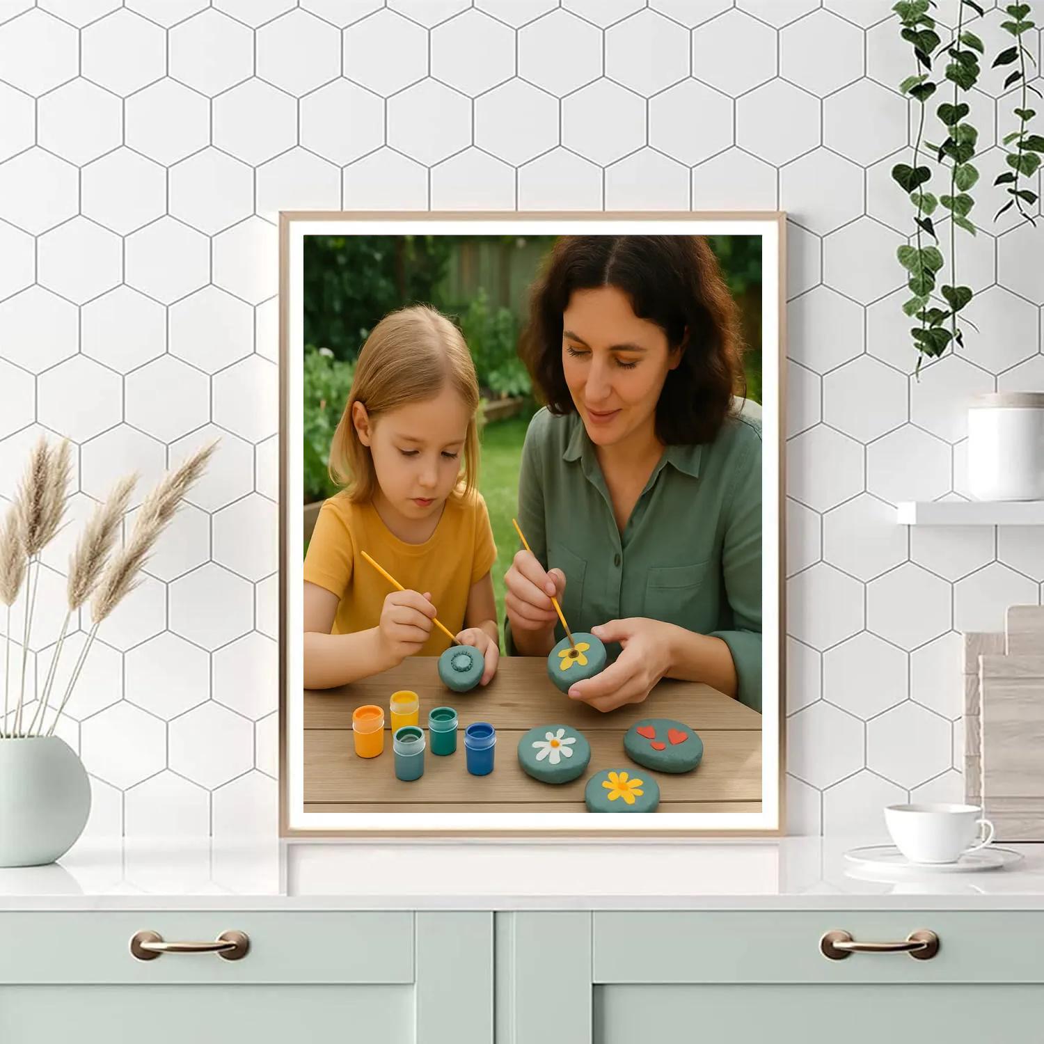 Mother And Child Painting Rocks For Garden Paint by numbers kits