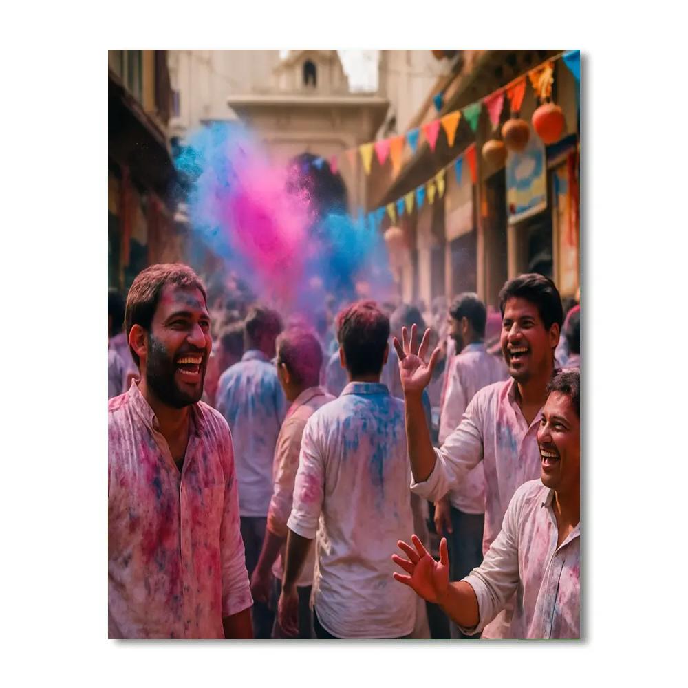 Holi Colors In Mathura Paint by numbers art