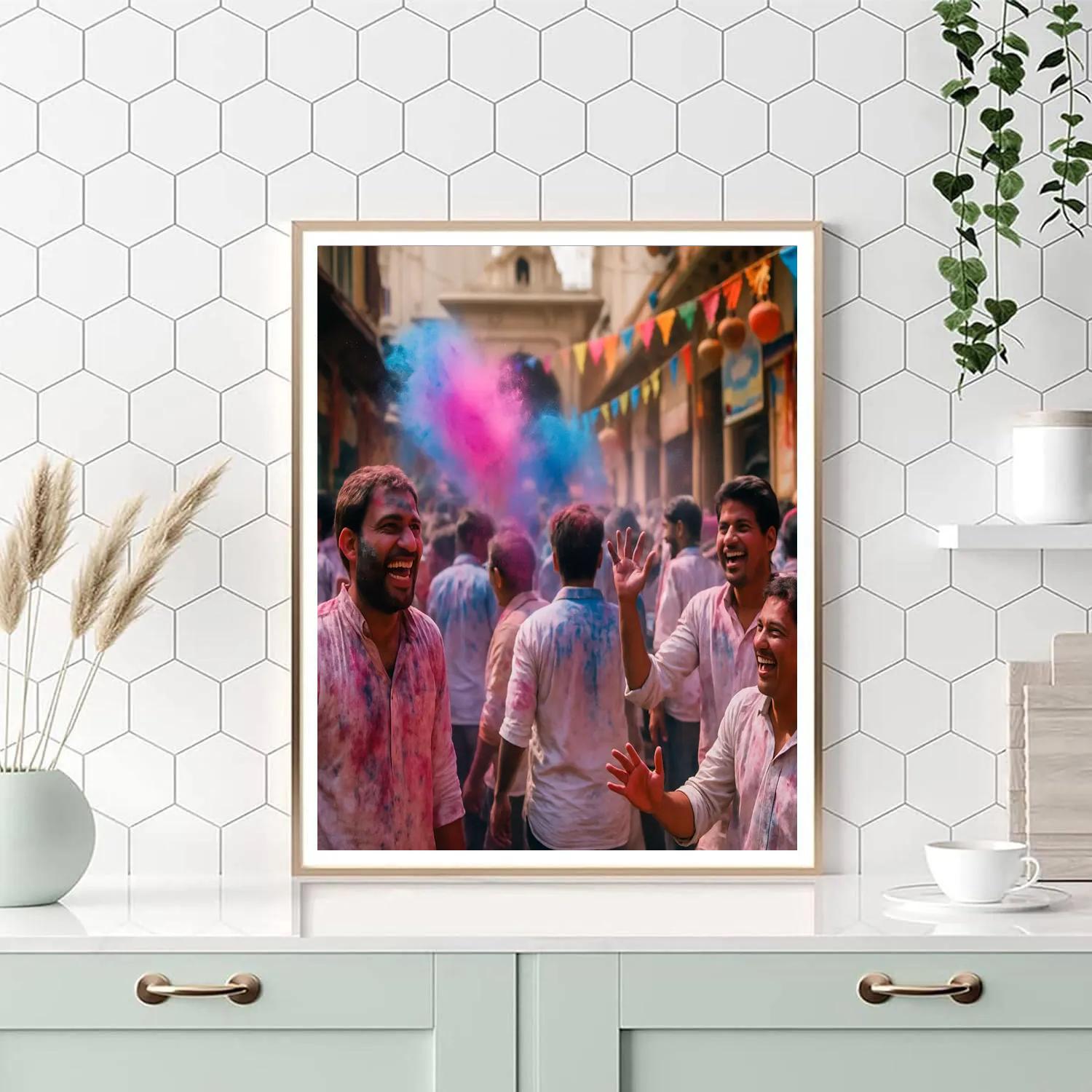 Holi Colors In Mathura Paint by numbers art