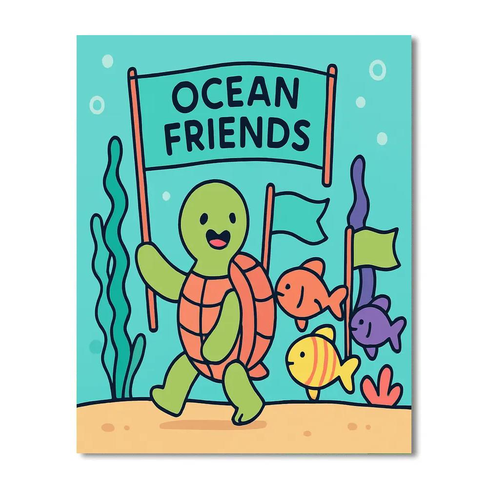 Cosmic Turtle Undersea Parade Paint by numbers kits