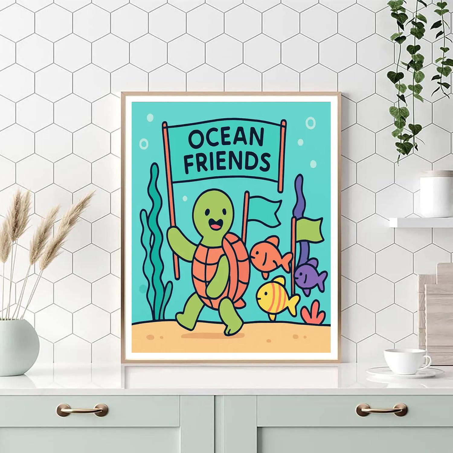 Cosmic Turtle Undersea Parade Paint by numbers kits