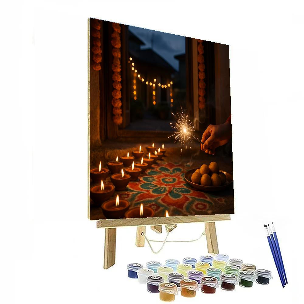 Diwali Doorstep At Dusk Painting by numbers kit