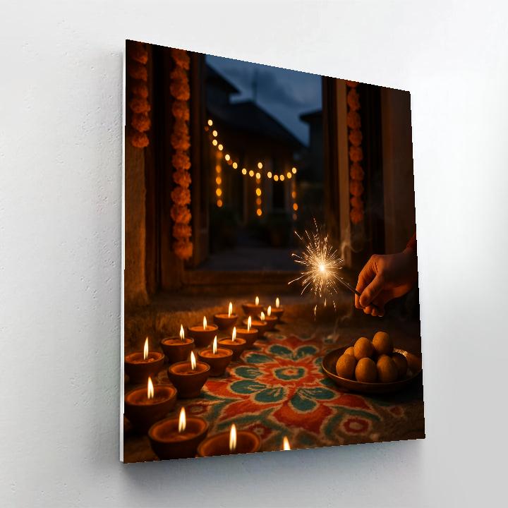 Diwali Doorstep At Dusk Painting by numbers kit