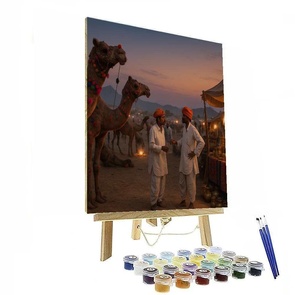 Pushkar Camel Fair Twilight Paint by numbers art