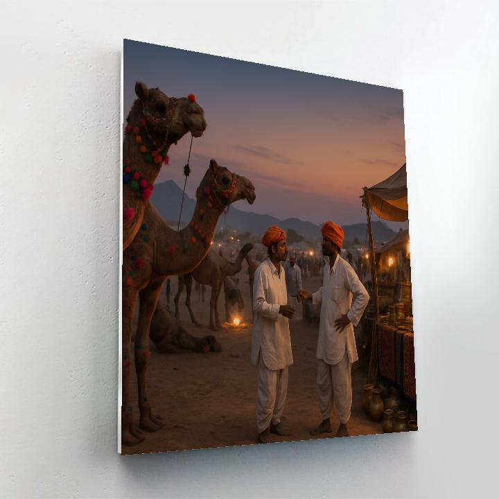 Pushkar Camel Fair Twilight Paint by numbers art