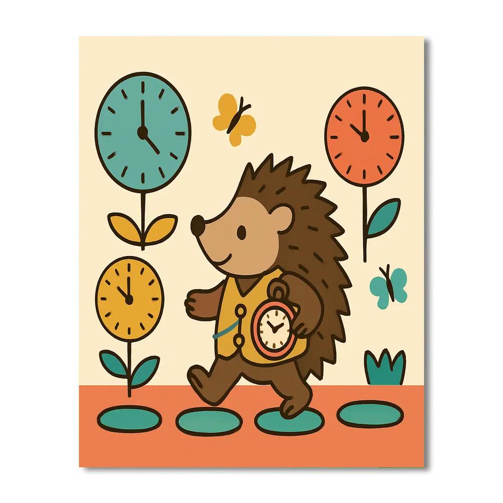 Time Traveler Hedgehog painting number kit