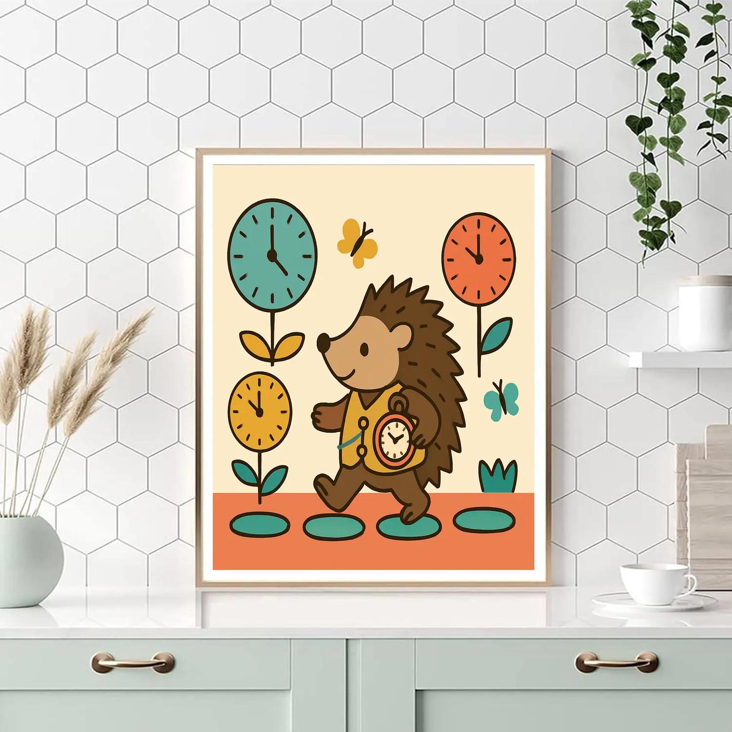 Time Traveler Hedgehog painting number kit