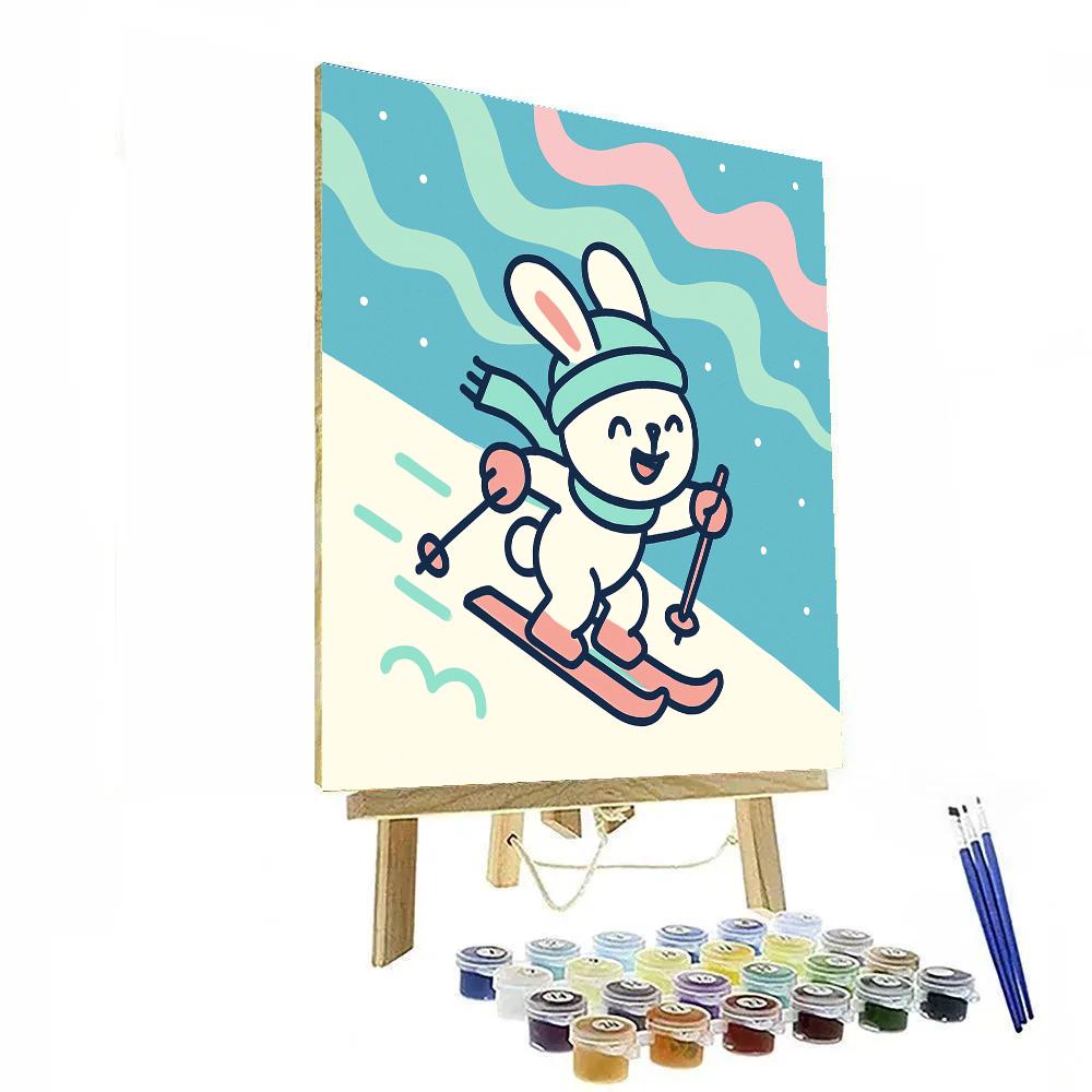 Aurora Bunny Ski Slope Paint by numbers art
