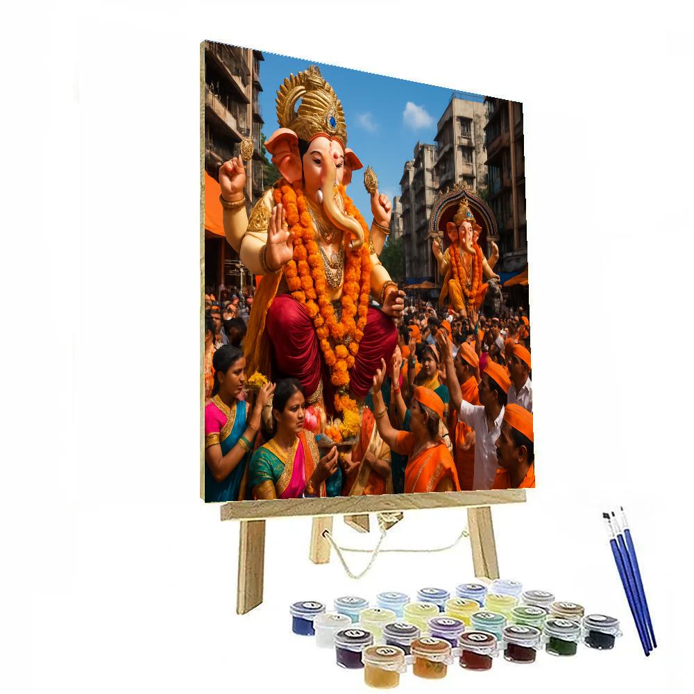 Ganesh Chaturthi Festival In Mumbai painting number kit