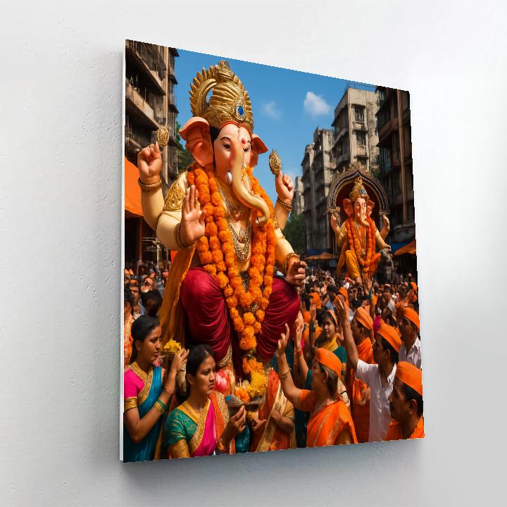 Ganesh Chaturthi Festival In Mumbai painting number kit