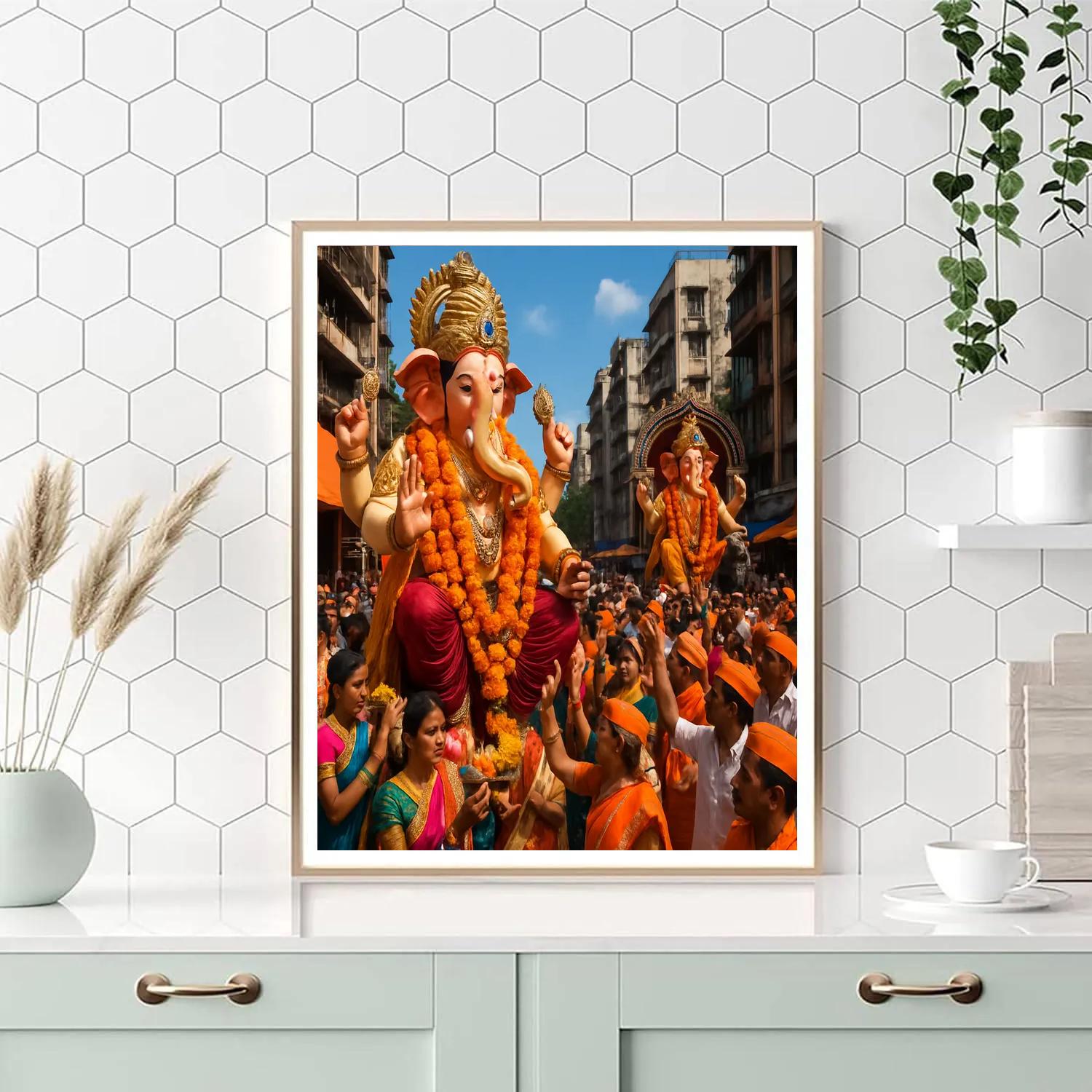Ganesh Chaturthi Festival In Mumbai painting number kit