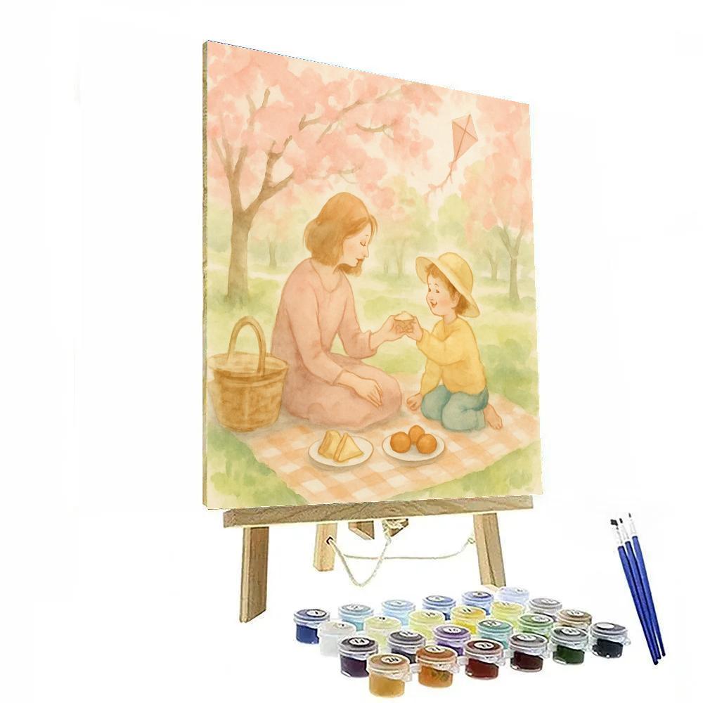 Picnic In The Blossom Grove paint by numbers