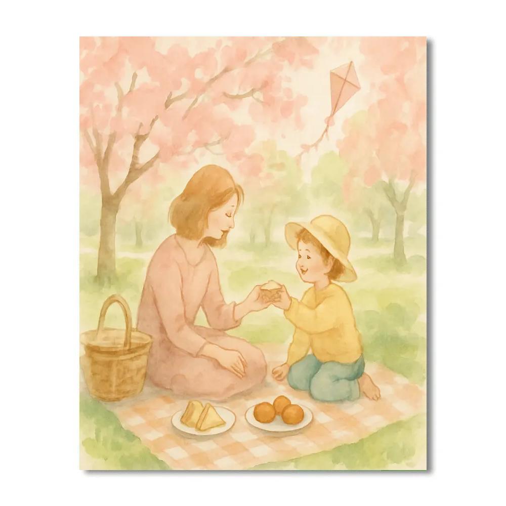 Picnic In The Blossom Grove paint by numbers