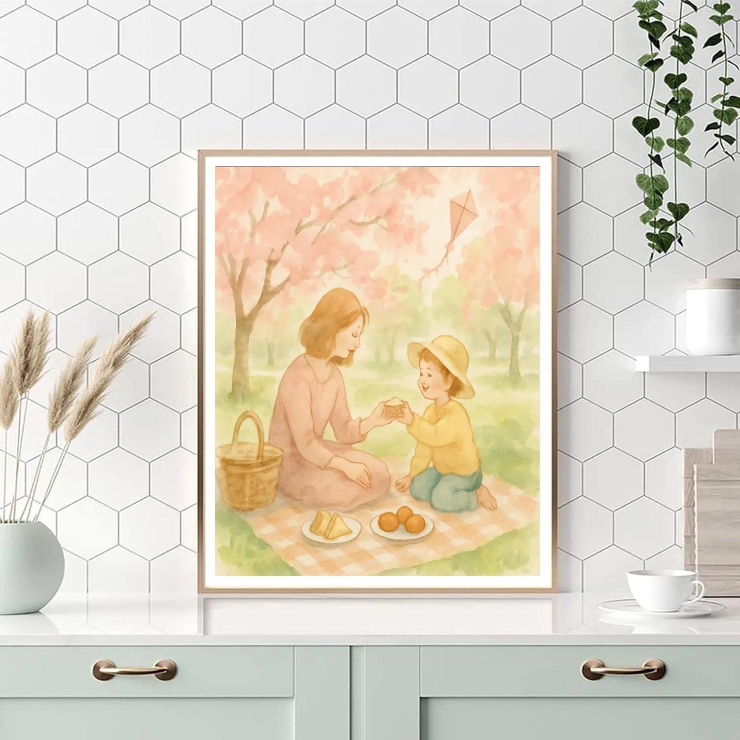Picnic In The Blossom Grove paint by numbers