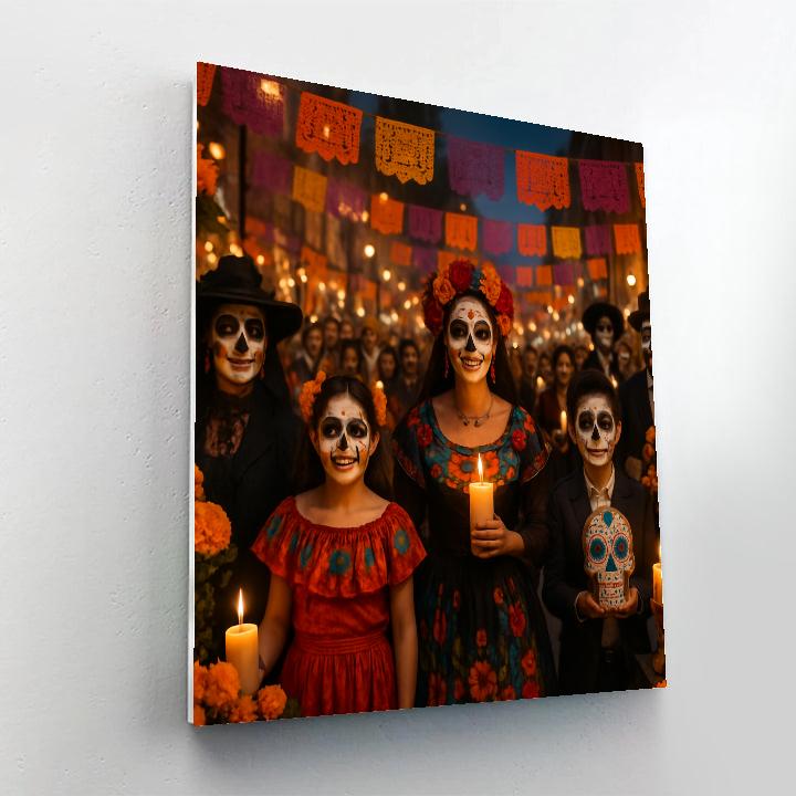 Dia De Los Muertos Parade In Mexico City DIY paint by numbers
