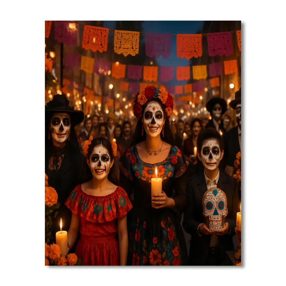Dia De Los Muertos Parade In Mexico City DIY paint by numbers