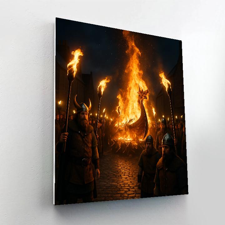 Up Helly Aa Fire Festival In Shetland DIY paint by numbers