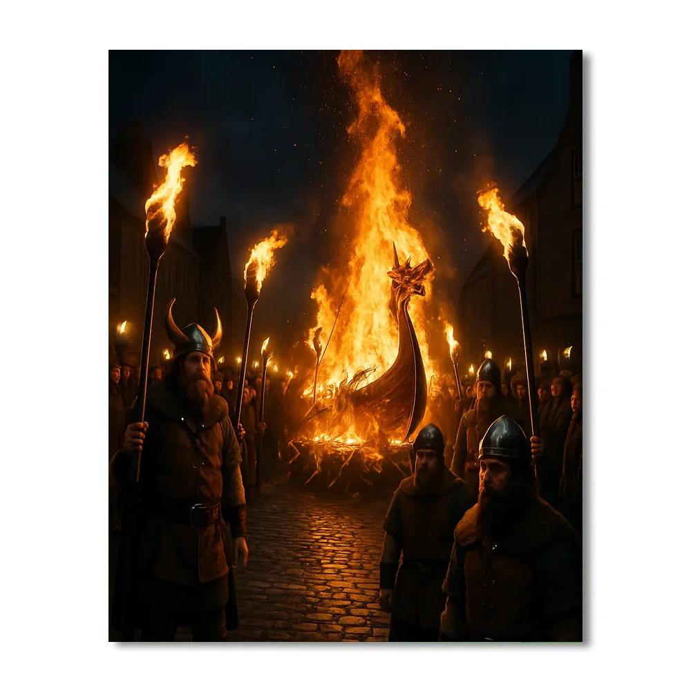 Up Helly Aa Fire Festival In Shetland DIY paint by numbers