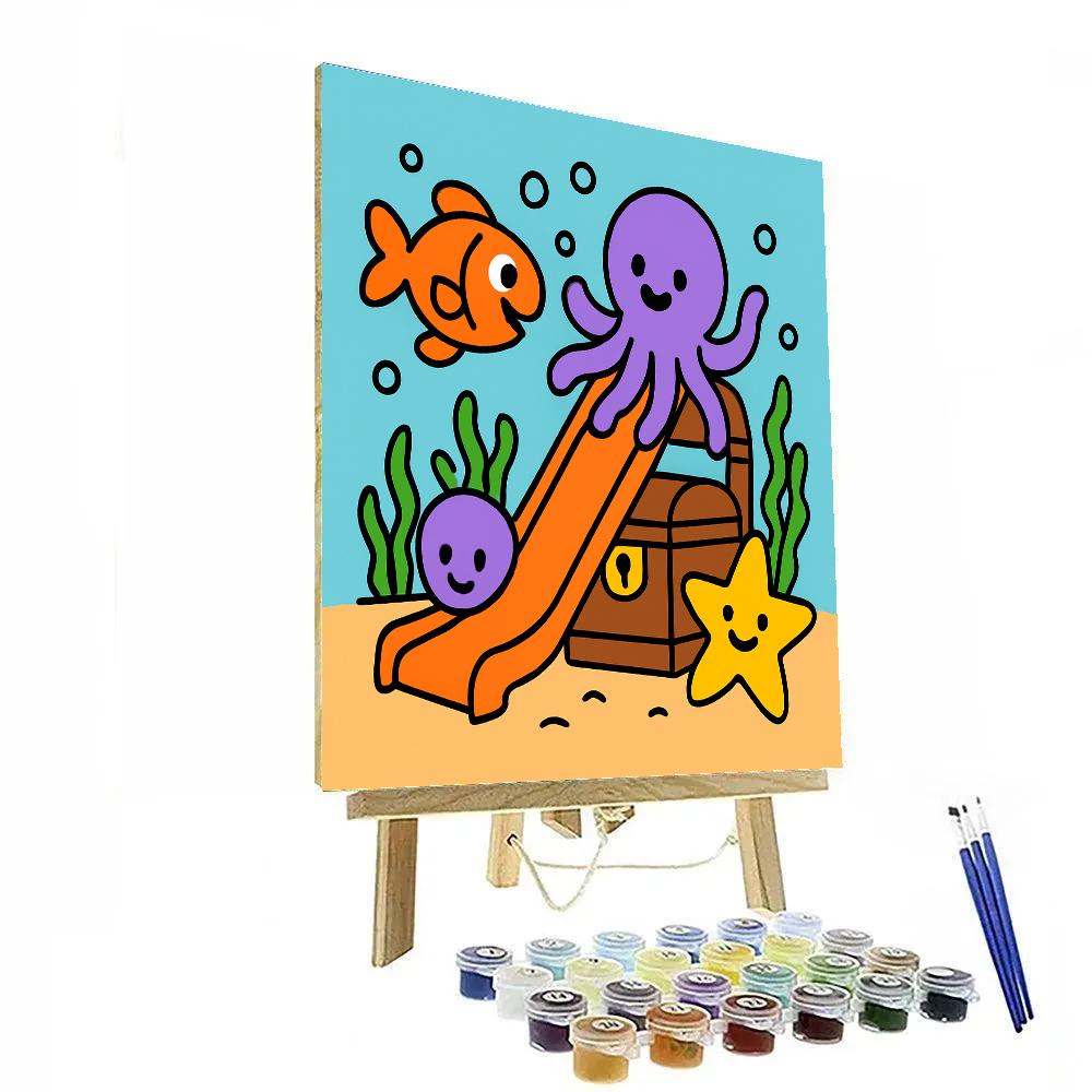 Underwater Playground With Happy Sea Creatures paint by number