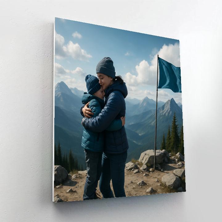 Mountaintop Victory Hug Numbered painting kits