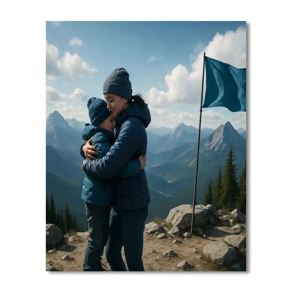 Mountaintop Victory Hug Numbered painting kits