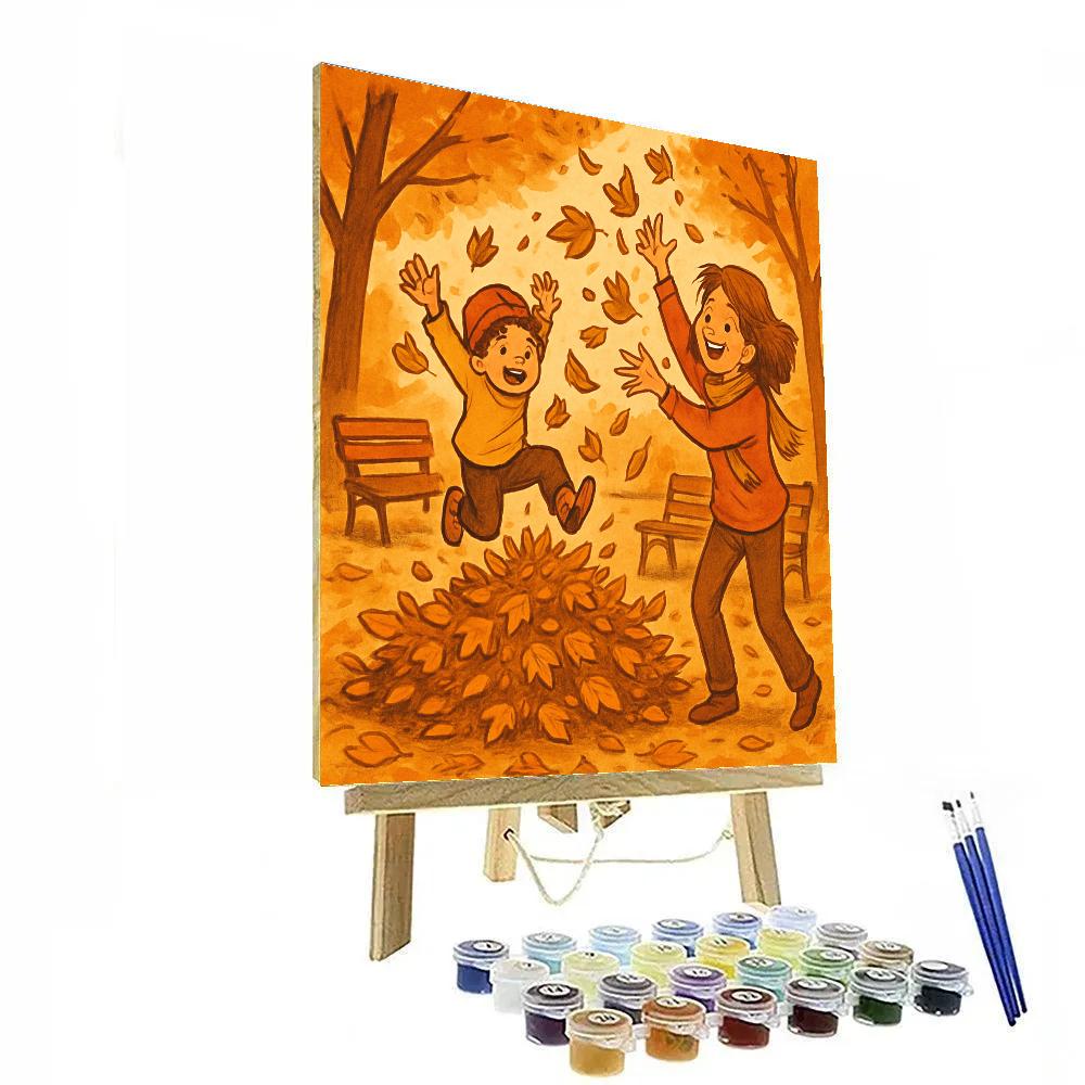Autumn Leaf Pile Joy paint by number