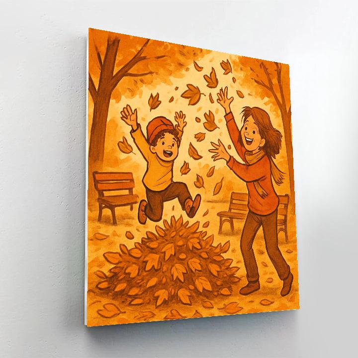 Autumn Leaf Pile Joy paint by number