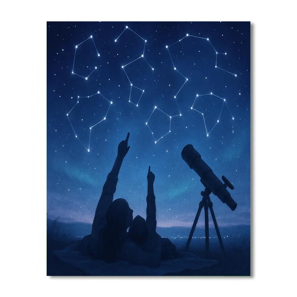 Stargazing Blanket Number painting