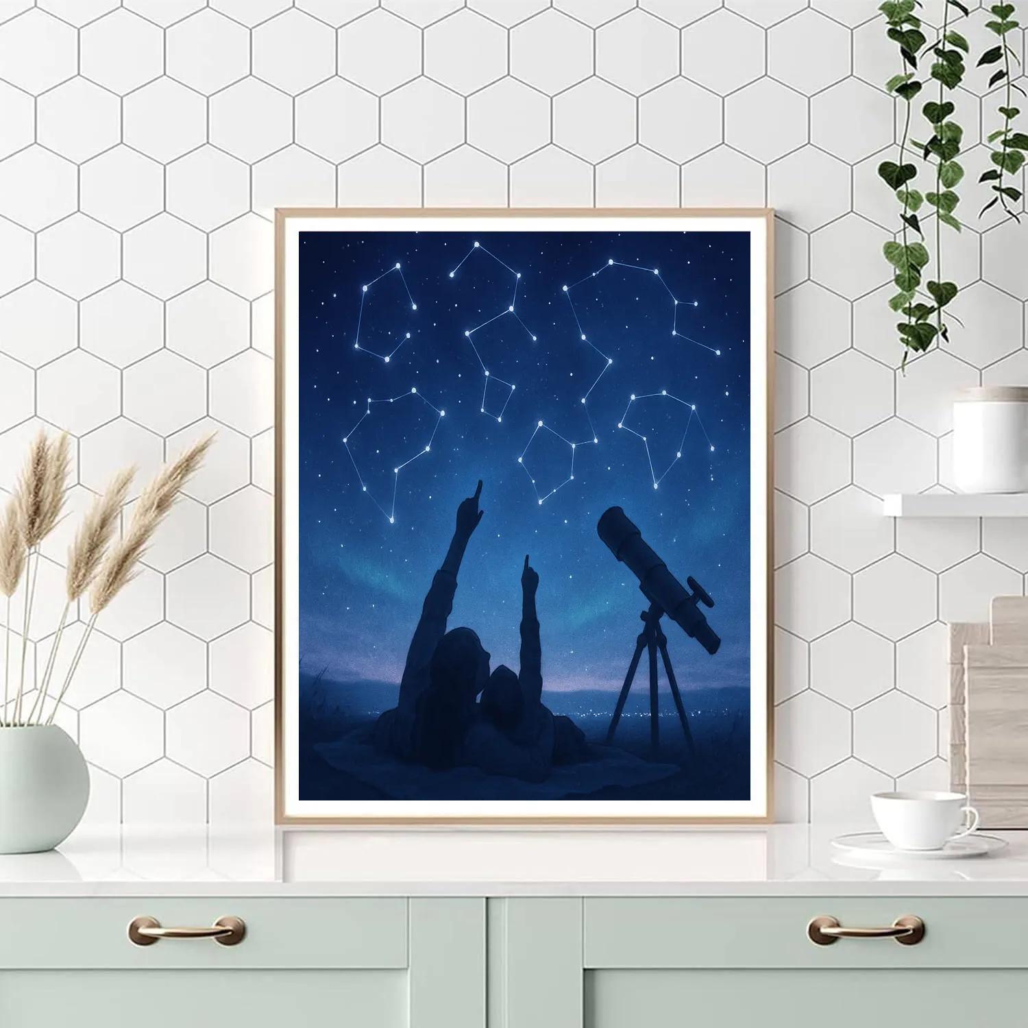 Stargazing Blanket Number painting