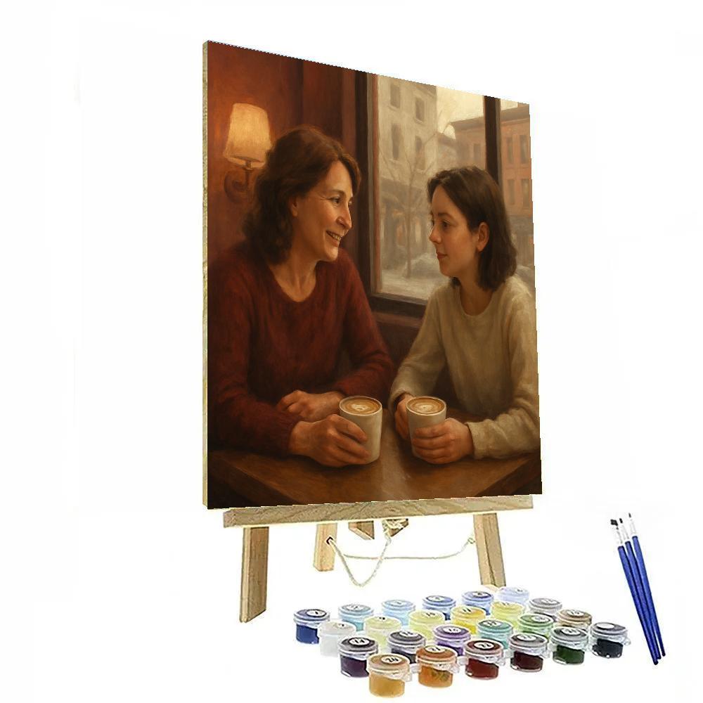 Mother And Teen Coffee Talk Paint by numbers kits