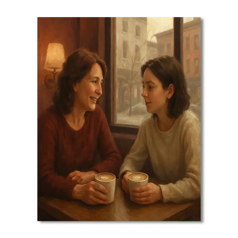 Mother And Teen Coffee Talk Paint by numbers kits