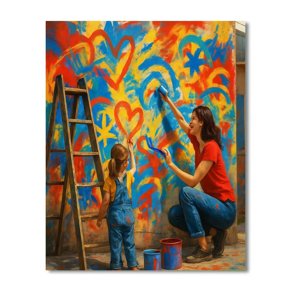 Mother And Child Painting Mural Paint by numbers kits