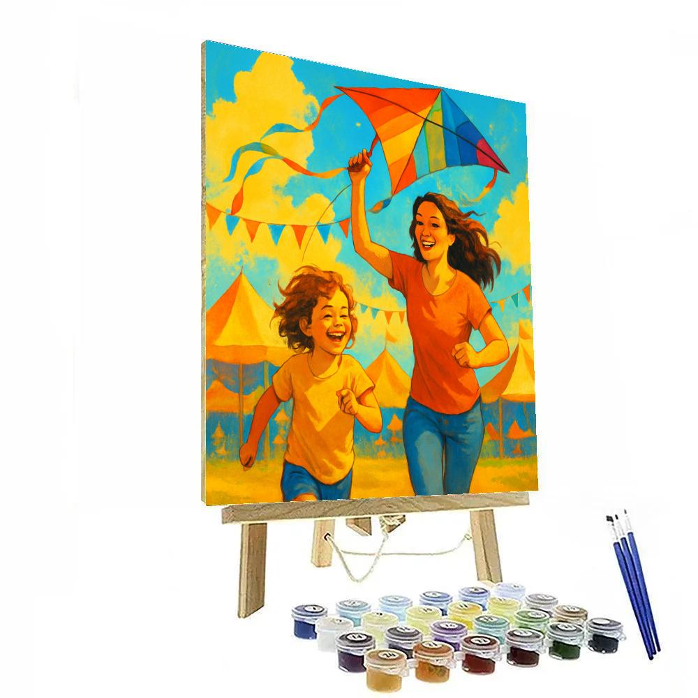 Festival Kite Flying Together Number painting