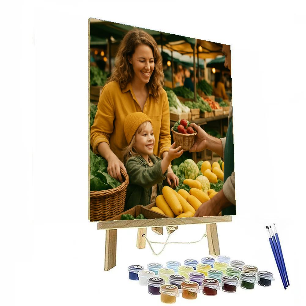 Mother And Child At Farmers Market paint by numbers