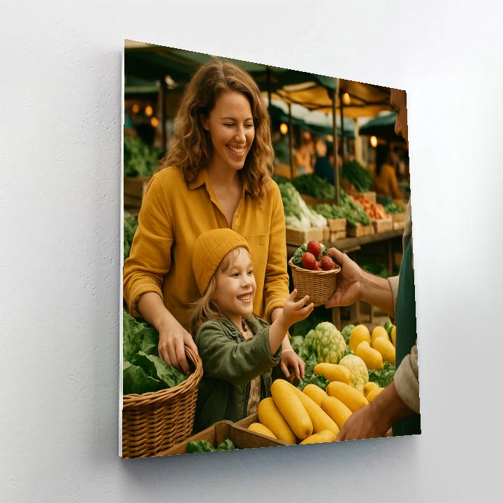 Mother And Child At Farmers Market paint by numbers