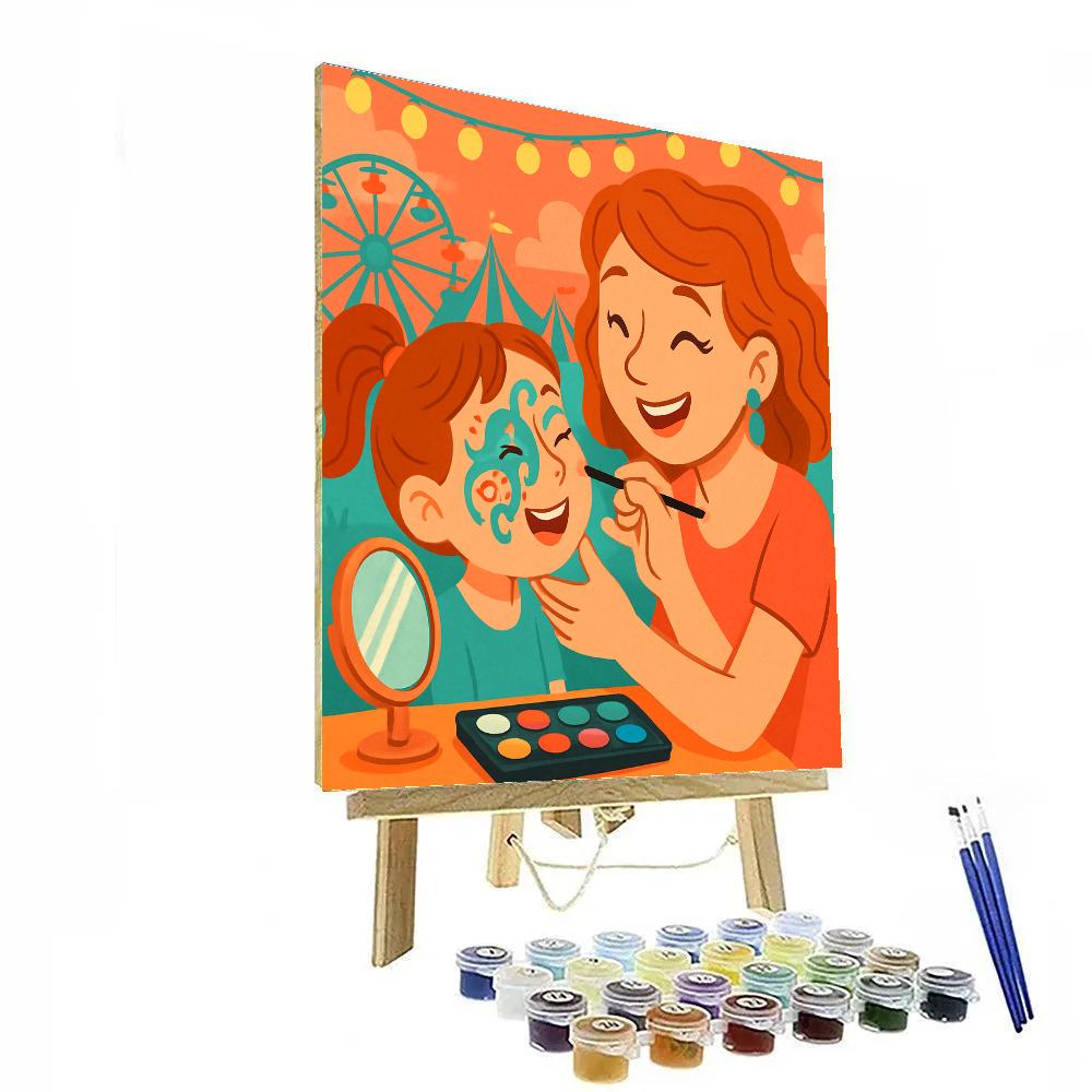 Mother And Child Painting Faces paint by color