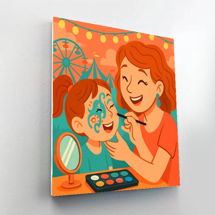 Mother And Child Painting Faces paint by color