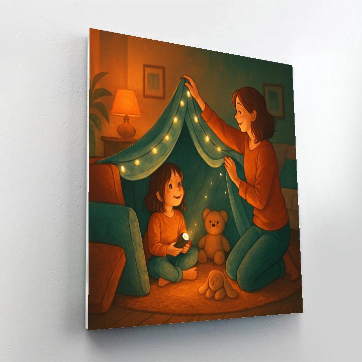 Mother And Child Building Fort DIY paint by numbers