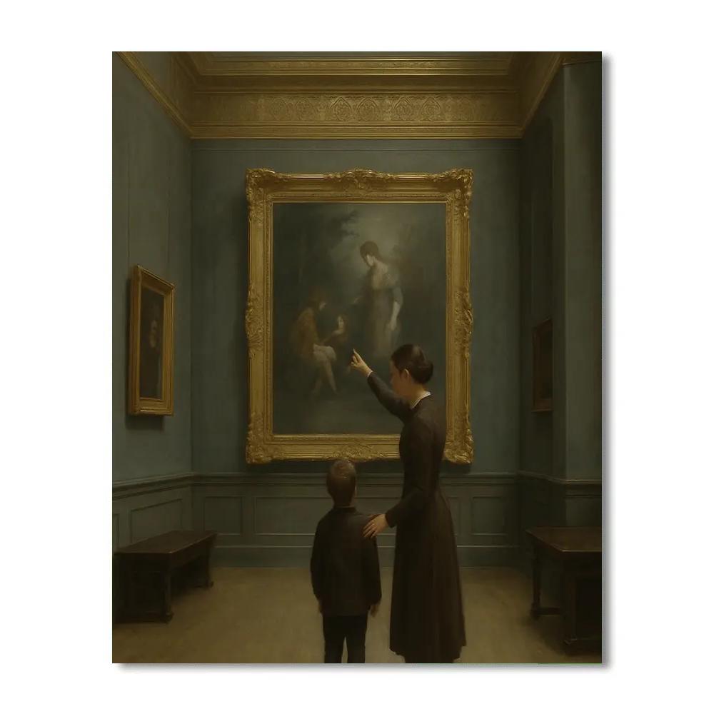Mother And Child At Art Museum DIY paint by numbers