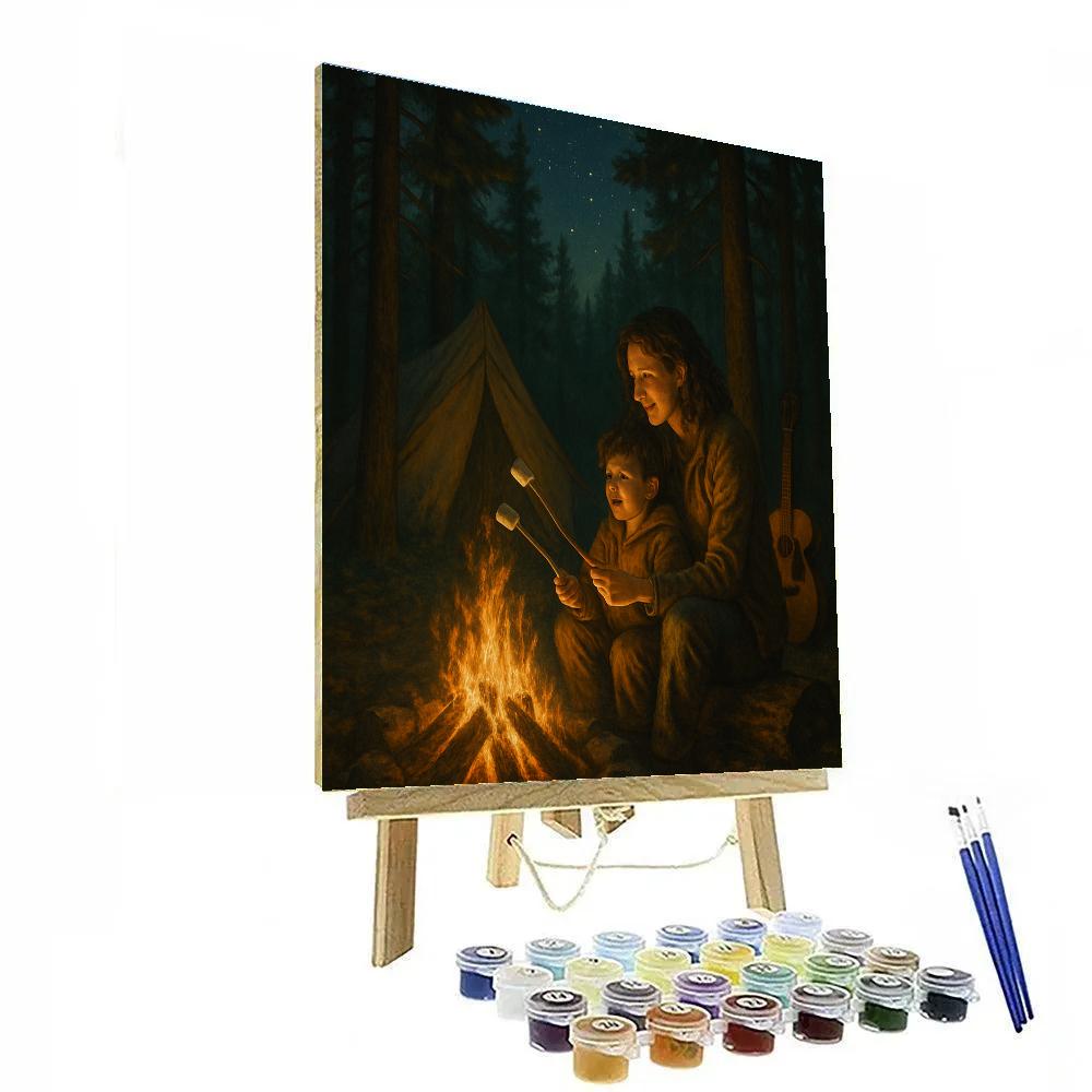 Camping Under The Pines paint by numbers