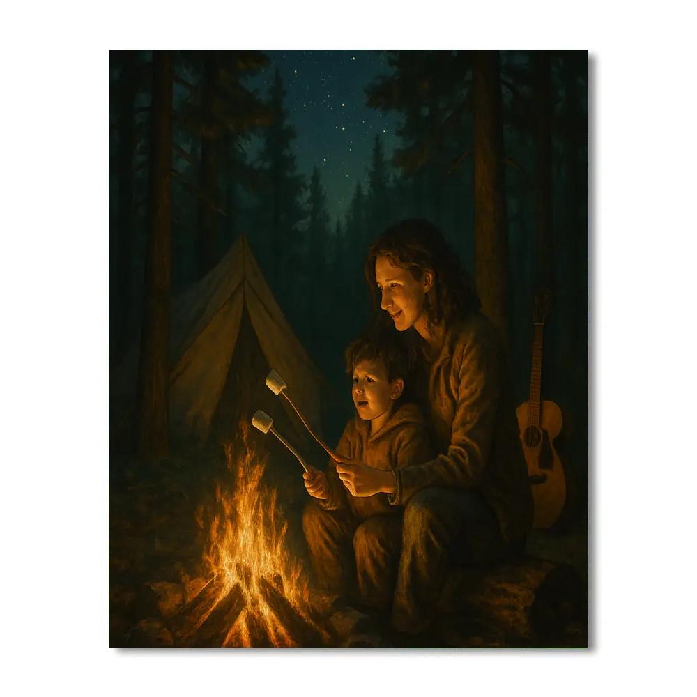 Camping Under The Pines paint by numbers