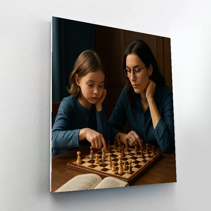 Mother Teaching Chess Painting by numbers kit