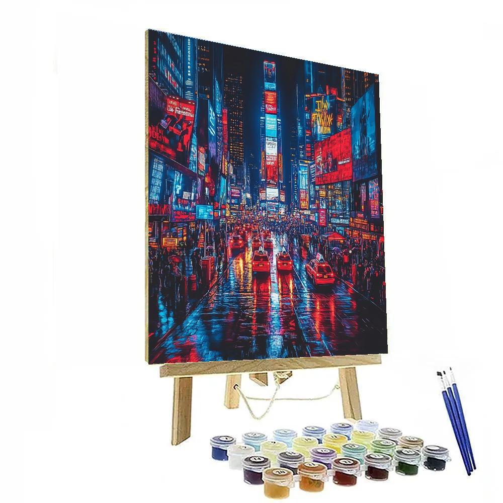Times Square Neon Rush New York United States Paint by numbers art