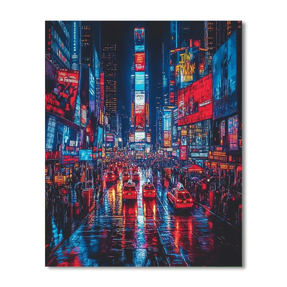 Times Square Neon Rush New York United States Paint by numbers art