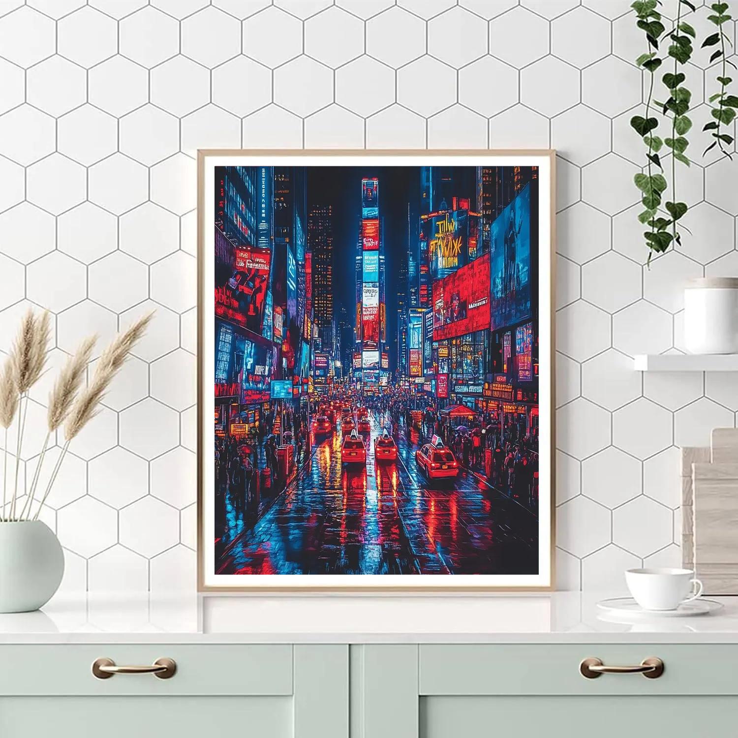 Times Square Neon Rush New York United States Paint by numbers art