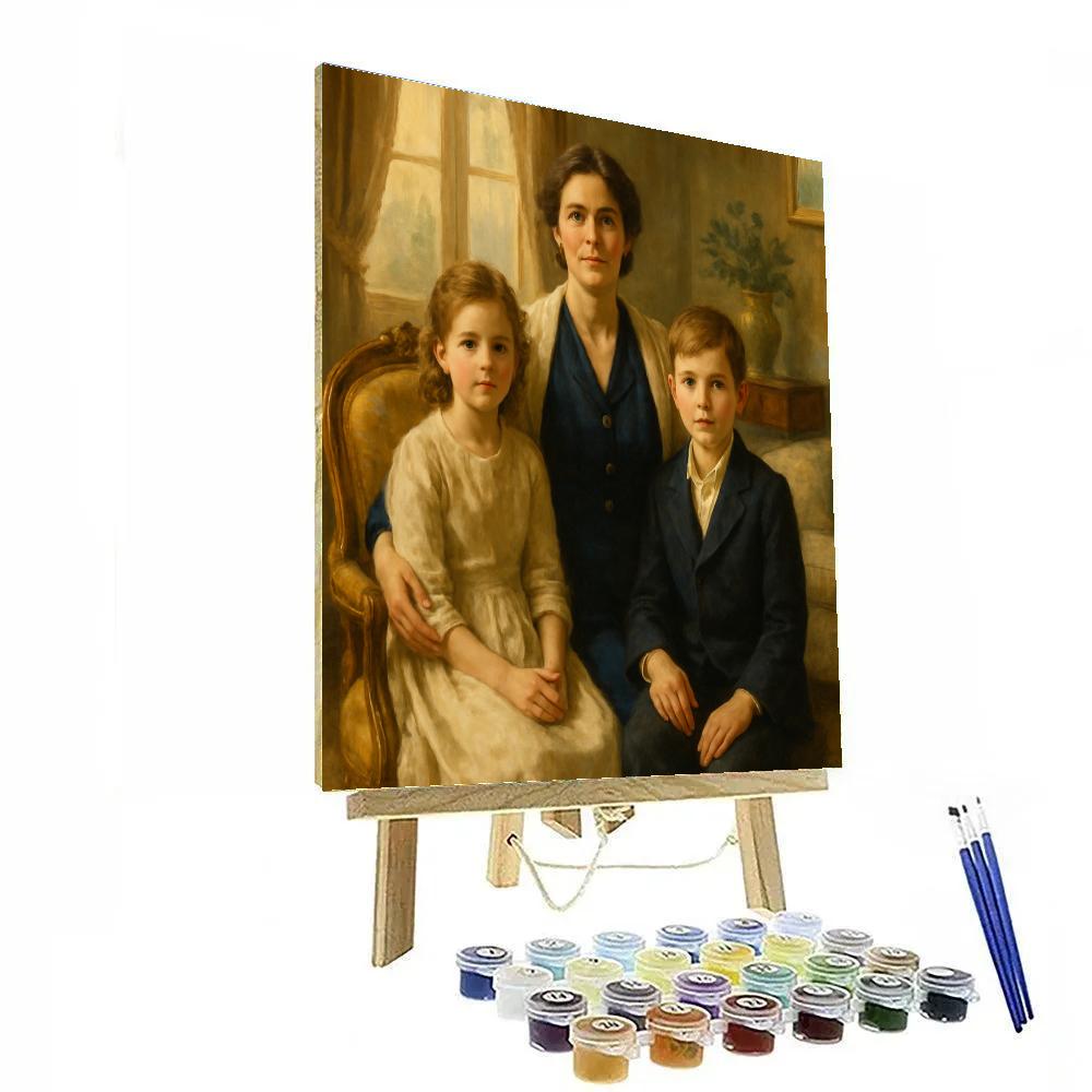 Siblings With Mother In Family Portrait DIY paint by numbers